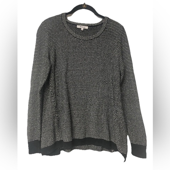 Madewell Riverside Pullover Sweater Black/white in dot weave size M - Picture 3 of 8